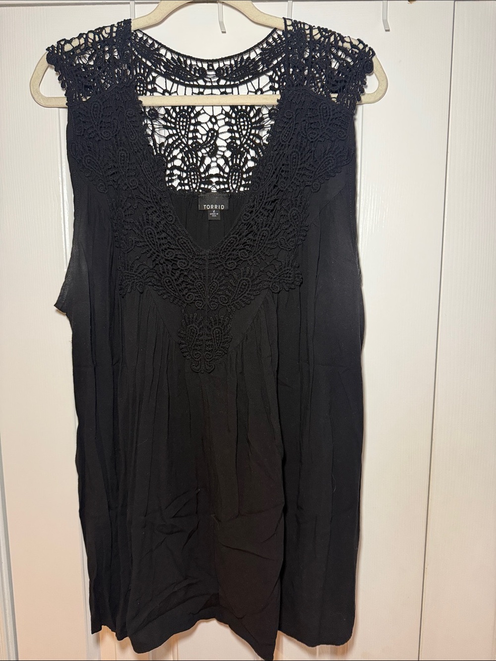 torrid Black Crochet Lace V-Neck Tank